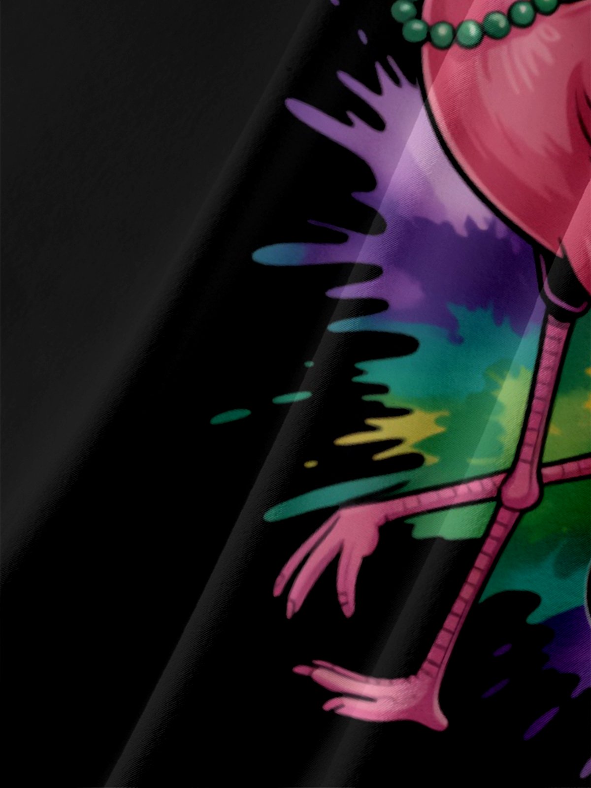 Moisture Wickin Mardi Gras Carnival Flamingo Chest Pocket Holiday Hawaiian Shirt