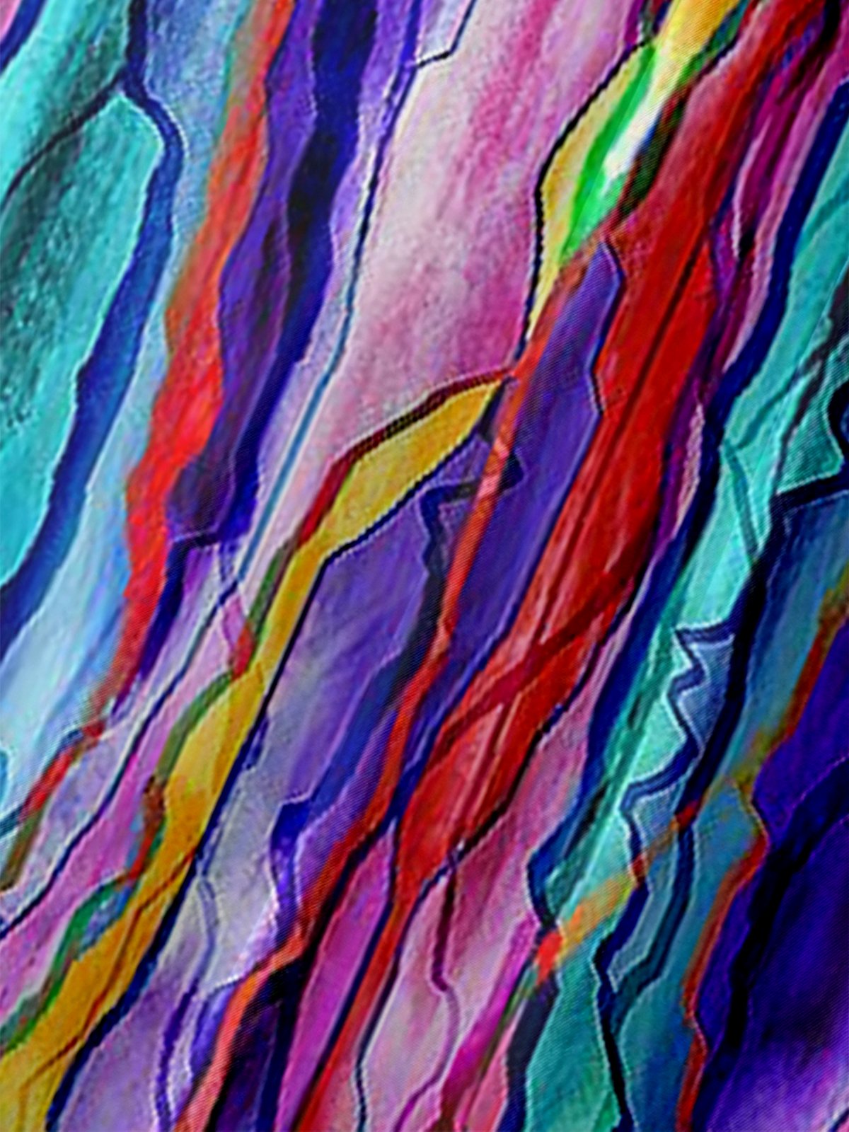 Moisture Wicking Gradient Geometric Abstract Painting Chest Pocket Holiday Shirt