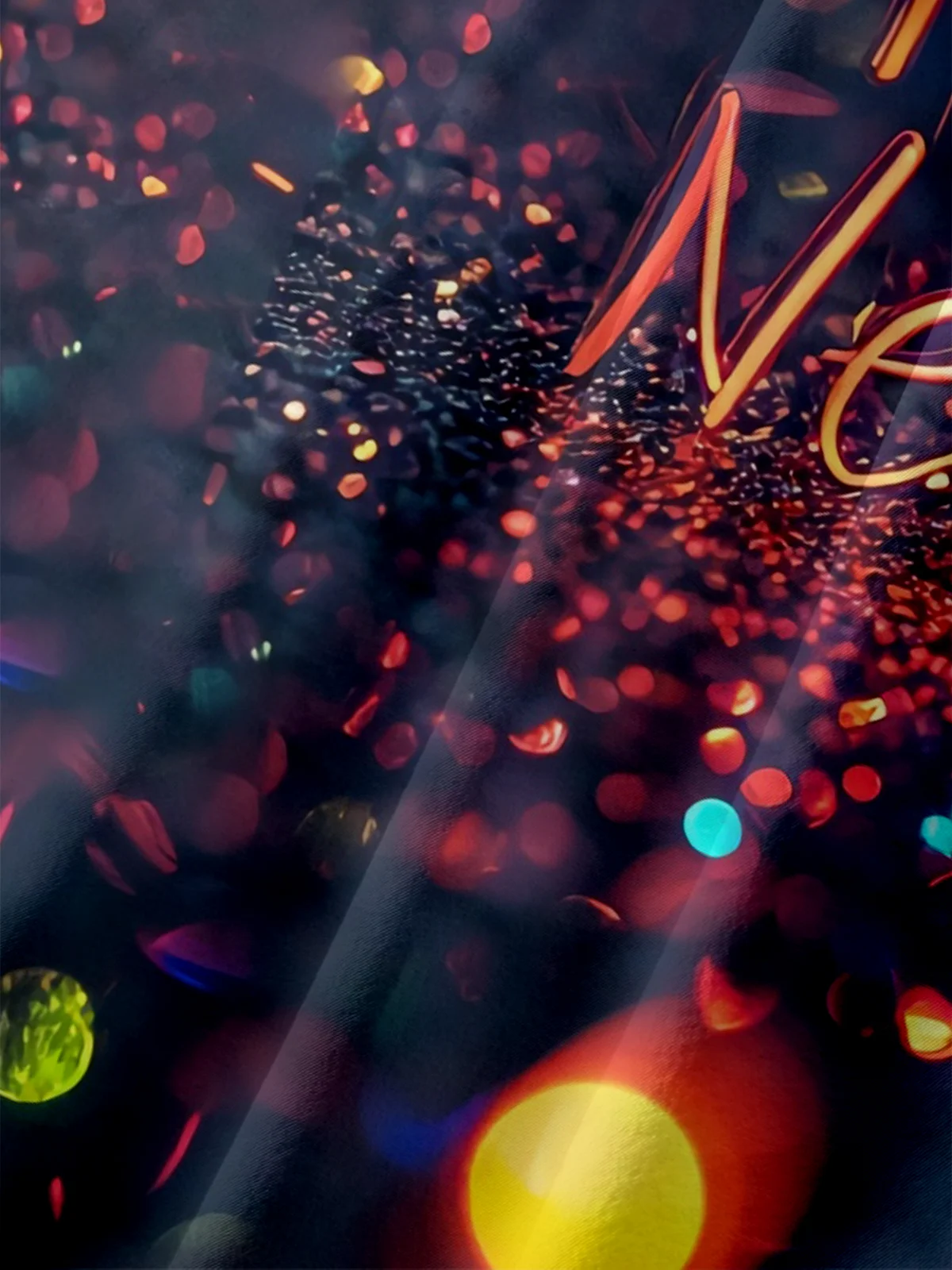 Moisture-wicking Happy New Year Fireworks Chest Pocket Hawaiian Shirt