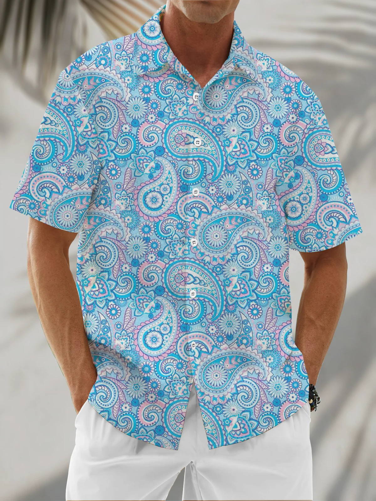 Moisture Wickin Cashew Flower Chest Pocket Holiday Hawaiian Shirt