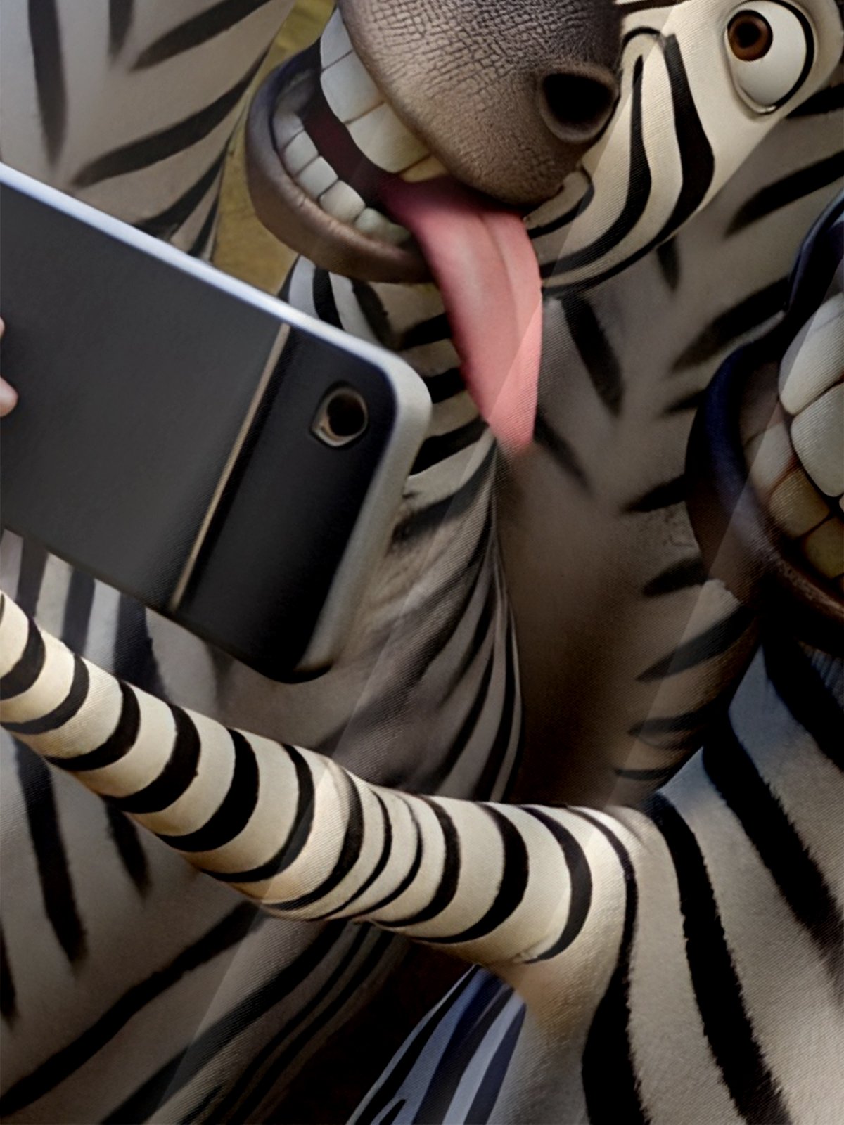 Moisture-wicking Fun Zebra Selfie Chest Pocket Hawaiian Shirt