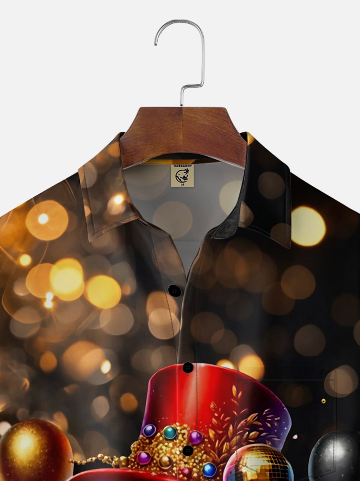 Moisture-wicking Happy New Year Gnome Glow Chest Pocket Hawaiian Shirt