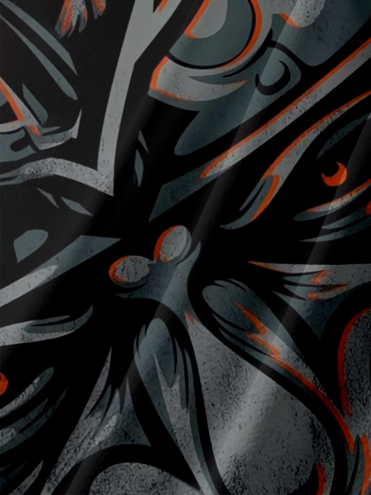 Moisture-wicking Fun TIKI Art Mask Chest Pocket Hawaiian Shirt