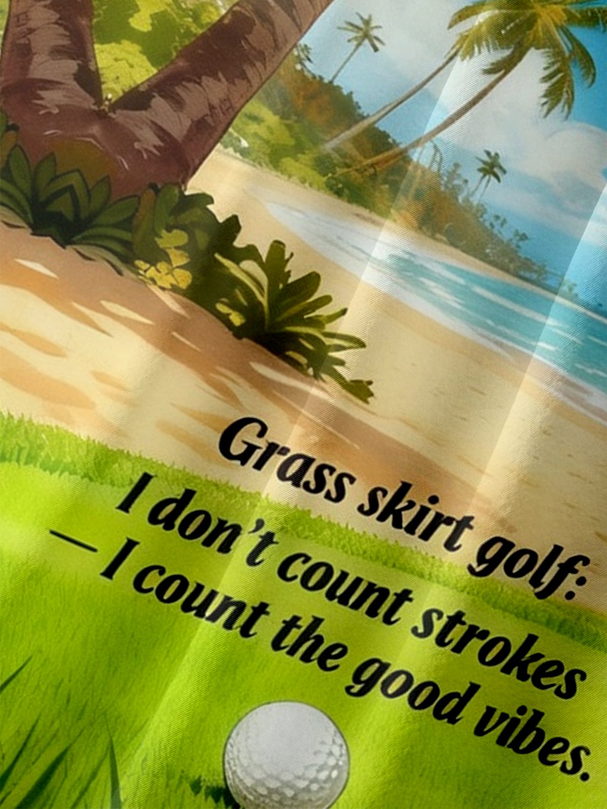 Moisture Wickin Hawaiian Golf Grass Skirt Girl Chest Pocket Holiday Hawaiian Shirt