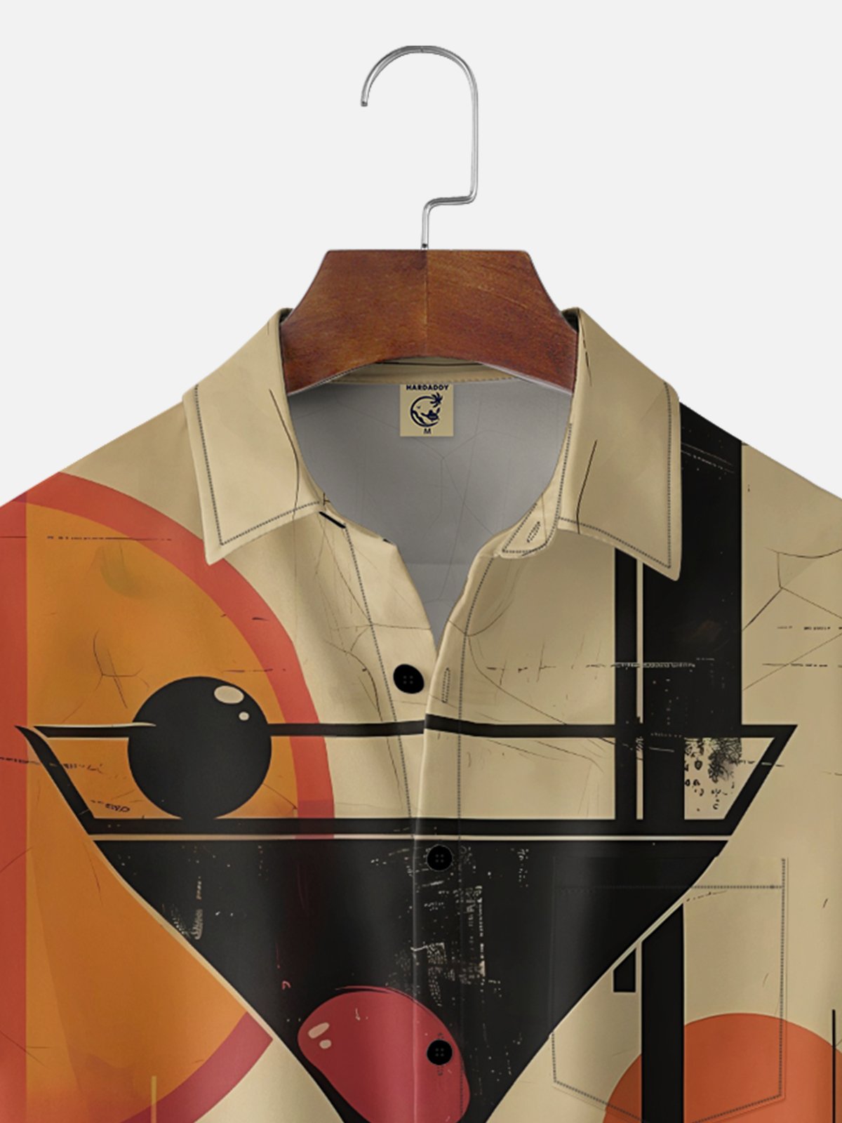 Moisture Wicking Geometric Abstract Art Painting Cocktail Chest Pocket Holiday Shirt