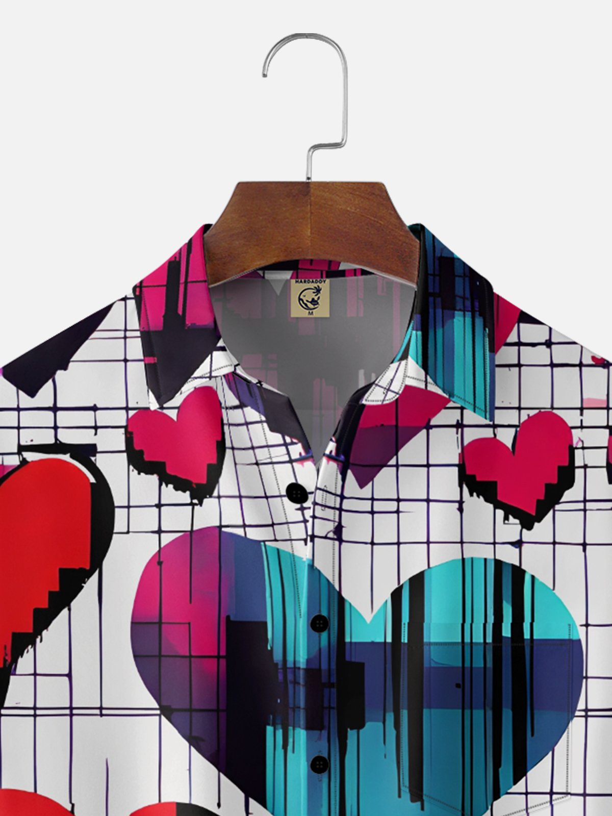 Moisture Wicking Valentine's Day Heart Chest Pocket Holiday Shirt