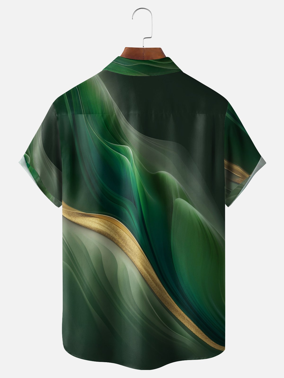 Moisture Wicking Gradient Geometric Abstract Painting Chest Pocket Holiday Shirt