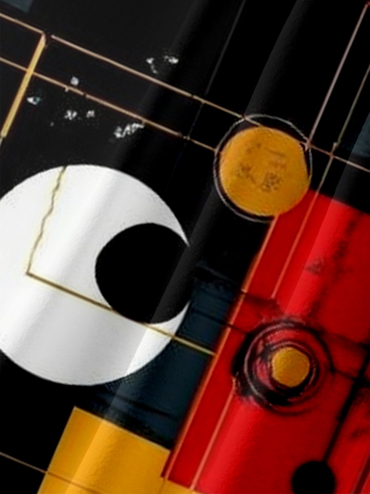 Moisture Wicking, Geometric Abstract Artwork Chest Pocket Holiday Shirt