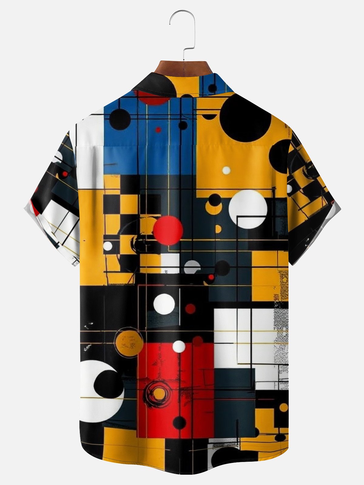 Moisture Wicking, Geometric Abstract Artwork Chest Pocket Holiday Shirt