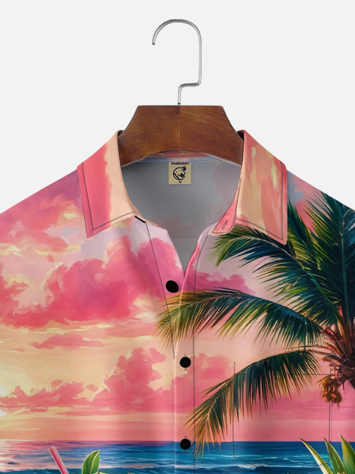 Moisture Wicking Gradient Beach Cocktail Chest Pocket Holiday Shirt