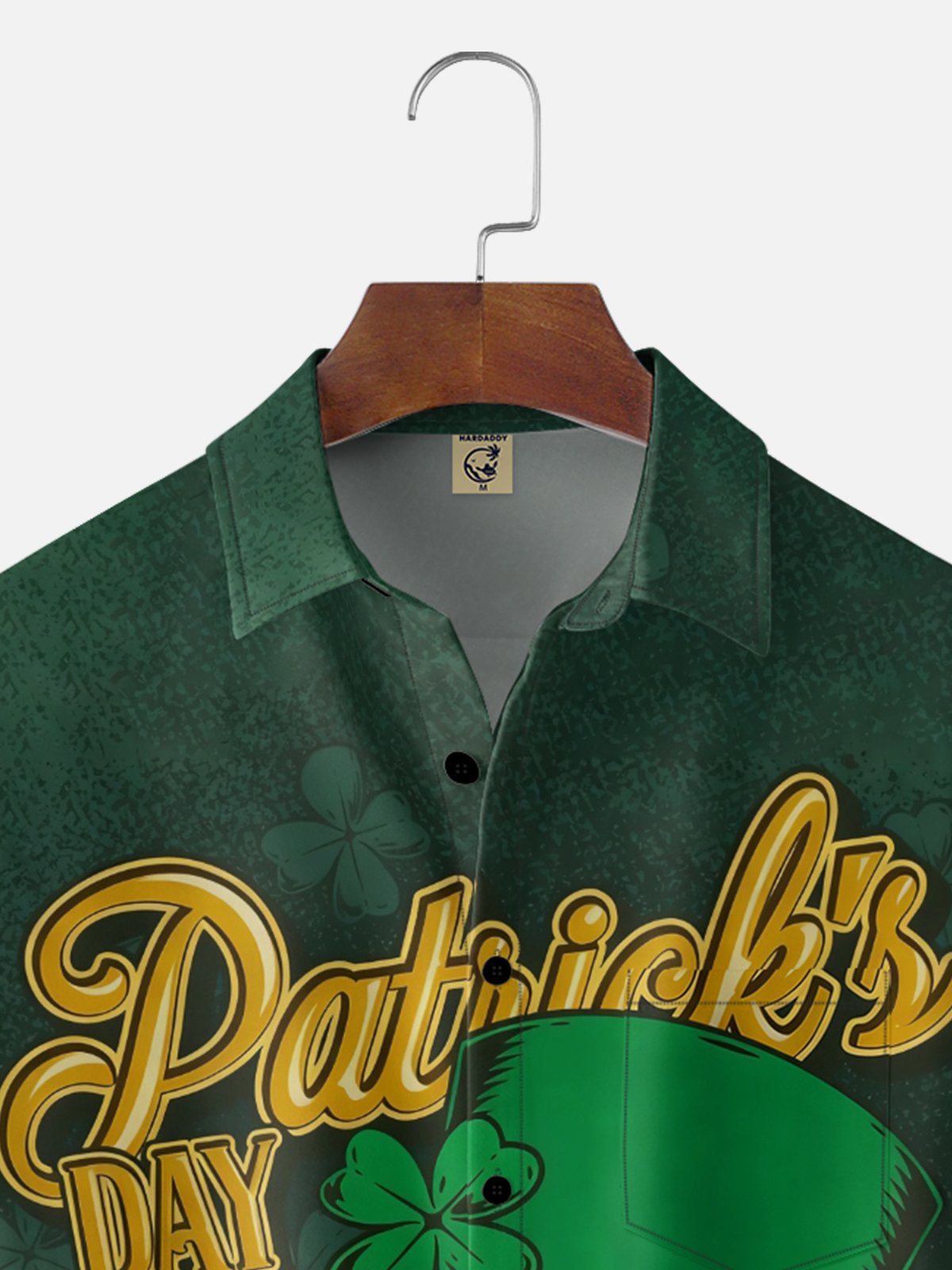 Moisture-wicking St. Patrick's Day Four Leaf Clover Beer Chest Pocket Casual Shirt