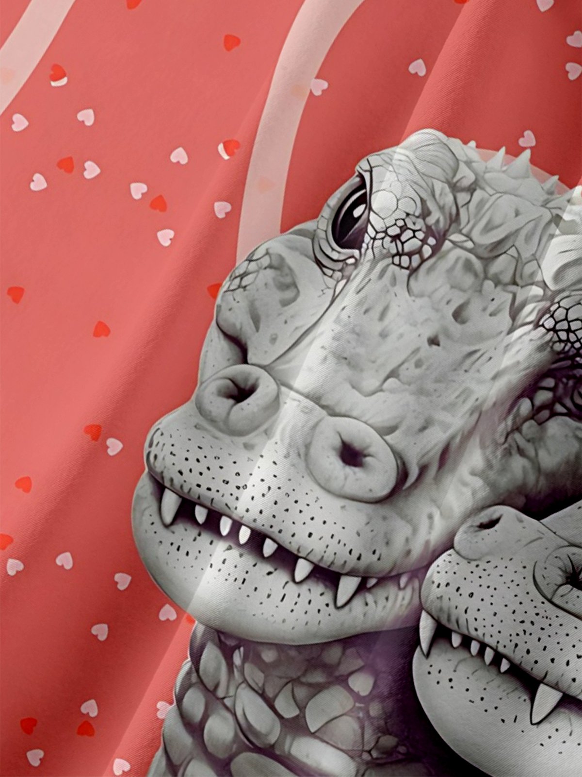 Moisture-wicking Valentine's Day Crocodile Heart Chest Pocket Casual Shirt