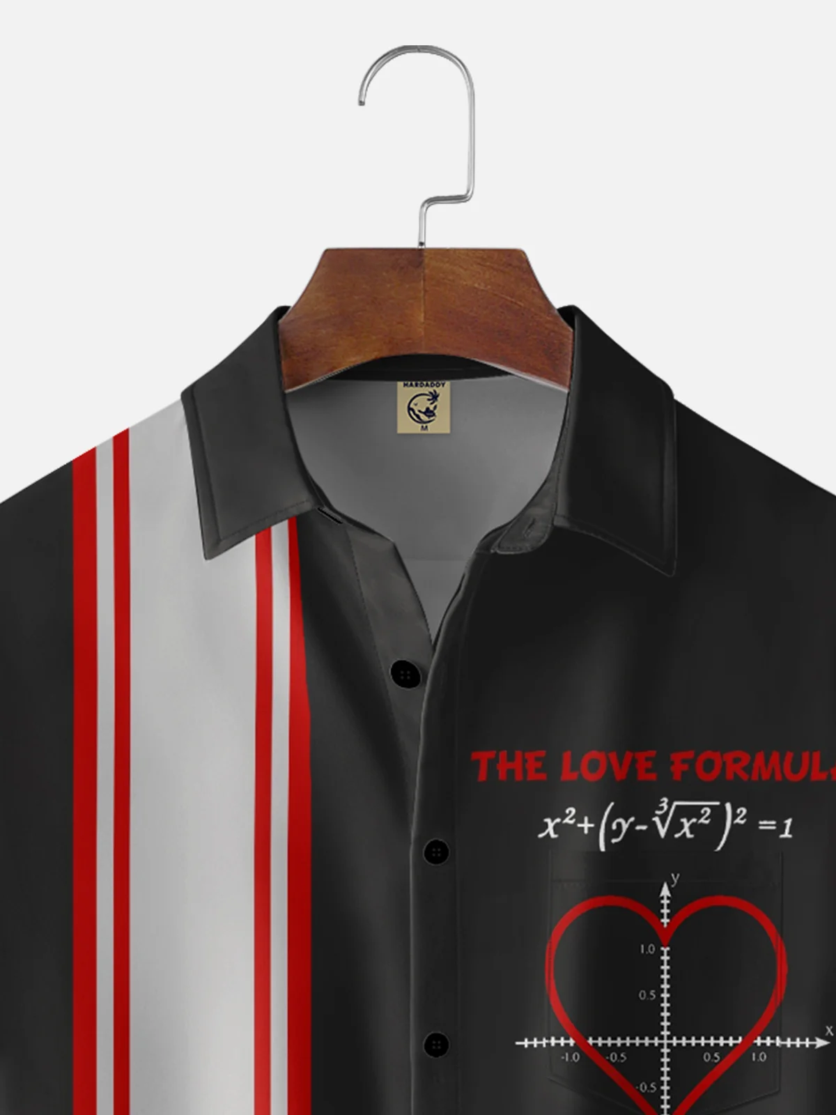 Moisture-wicking Valentine's Day The Love Formula Chest Pocket Bowling Shirt