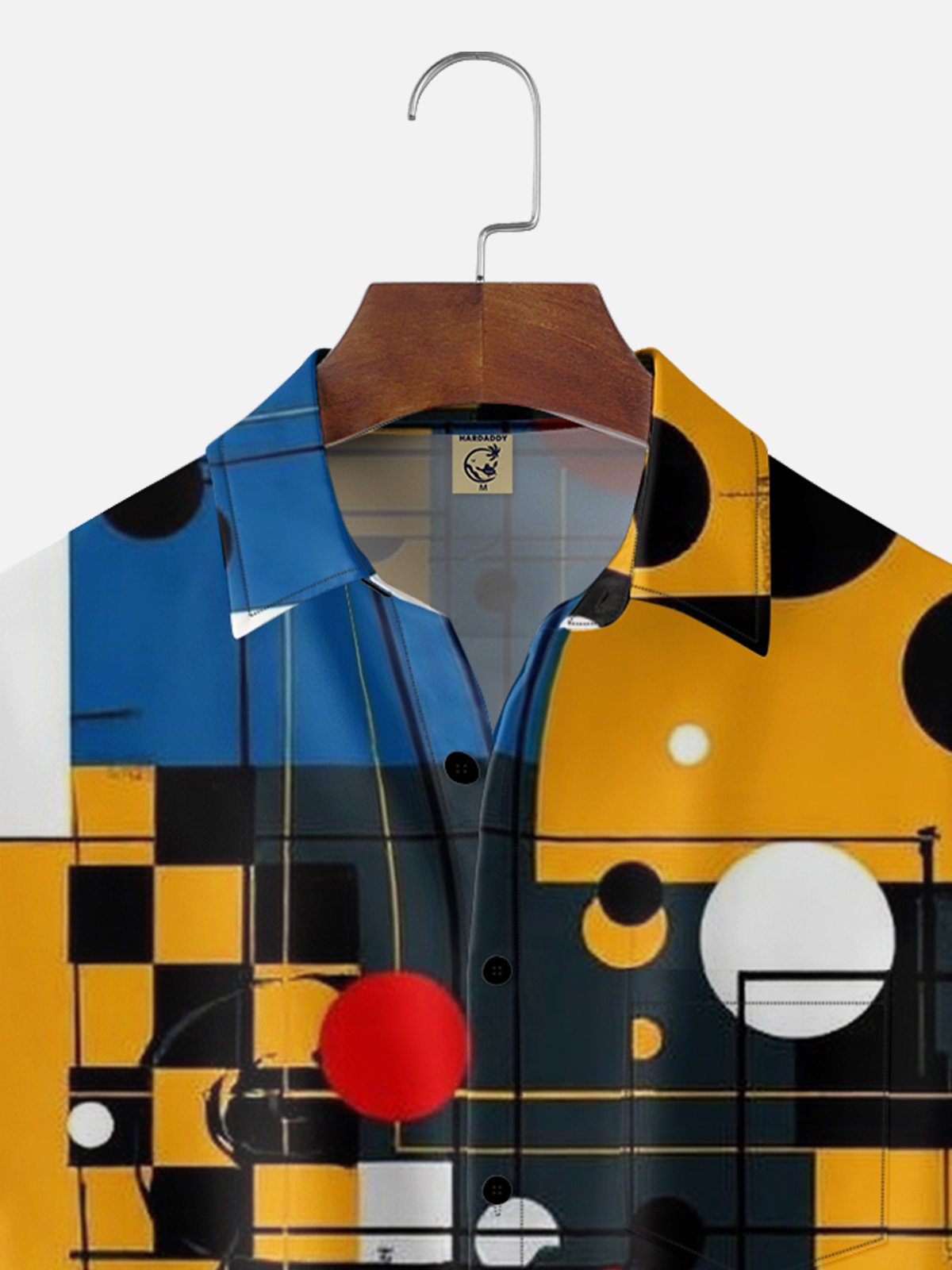 Moisture Wicking, Geometric Abstract Artwork Chest Pocket Holiday Shirt