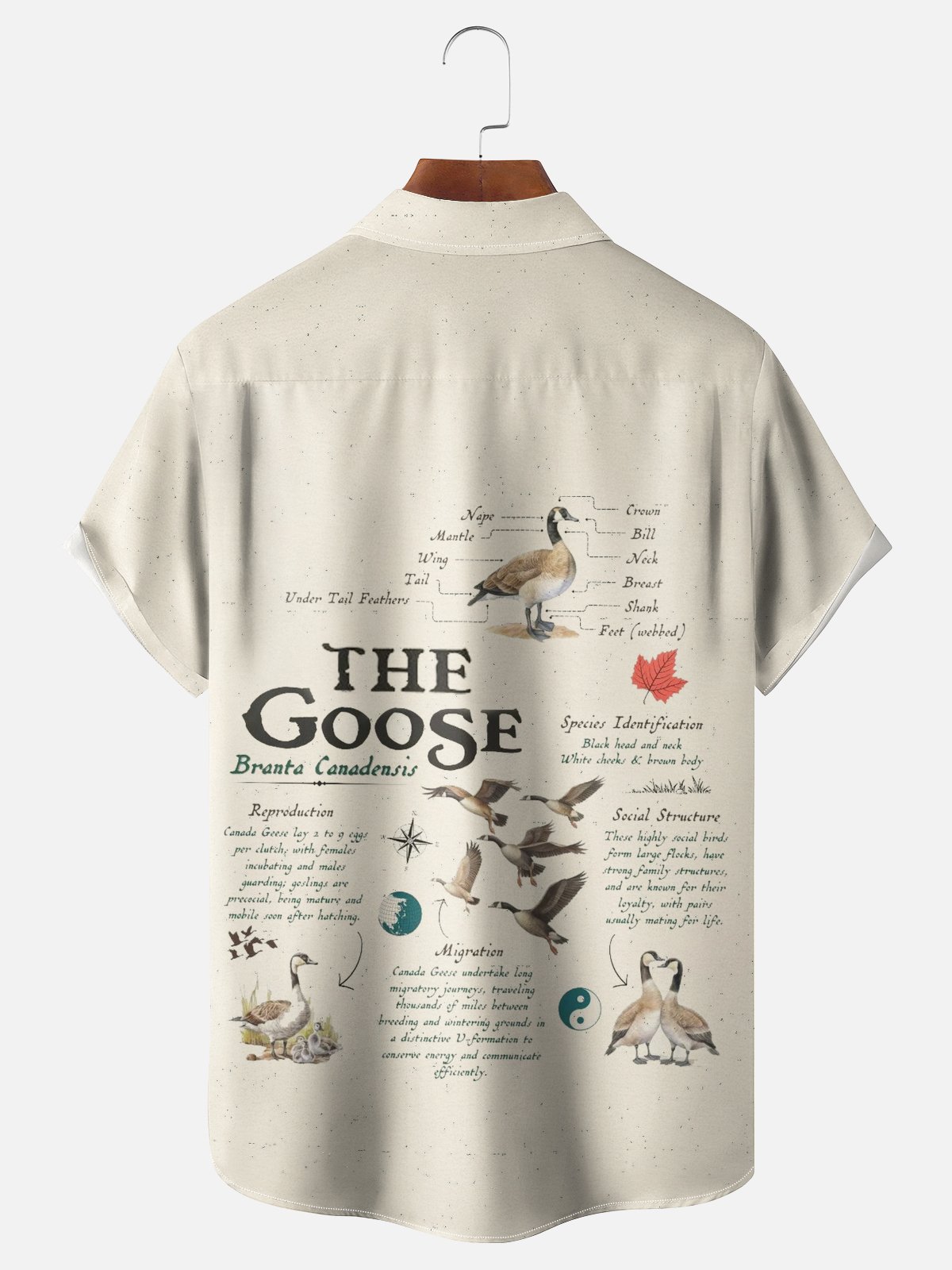 Moisture-wicking Canada Goose Maple Leaf Chest Pocket Casual Shirt