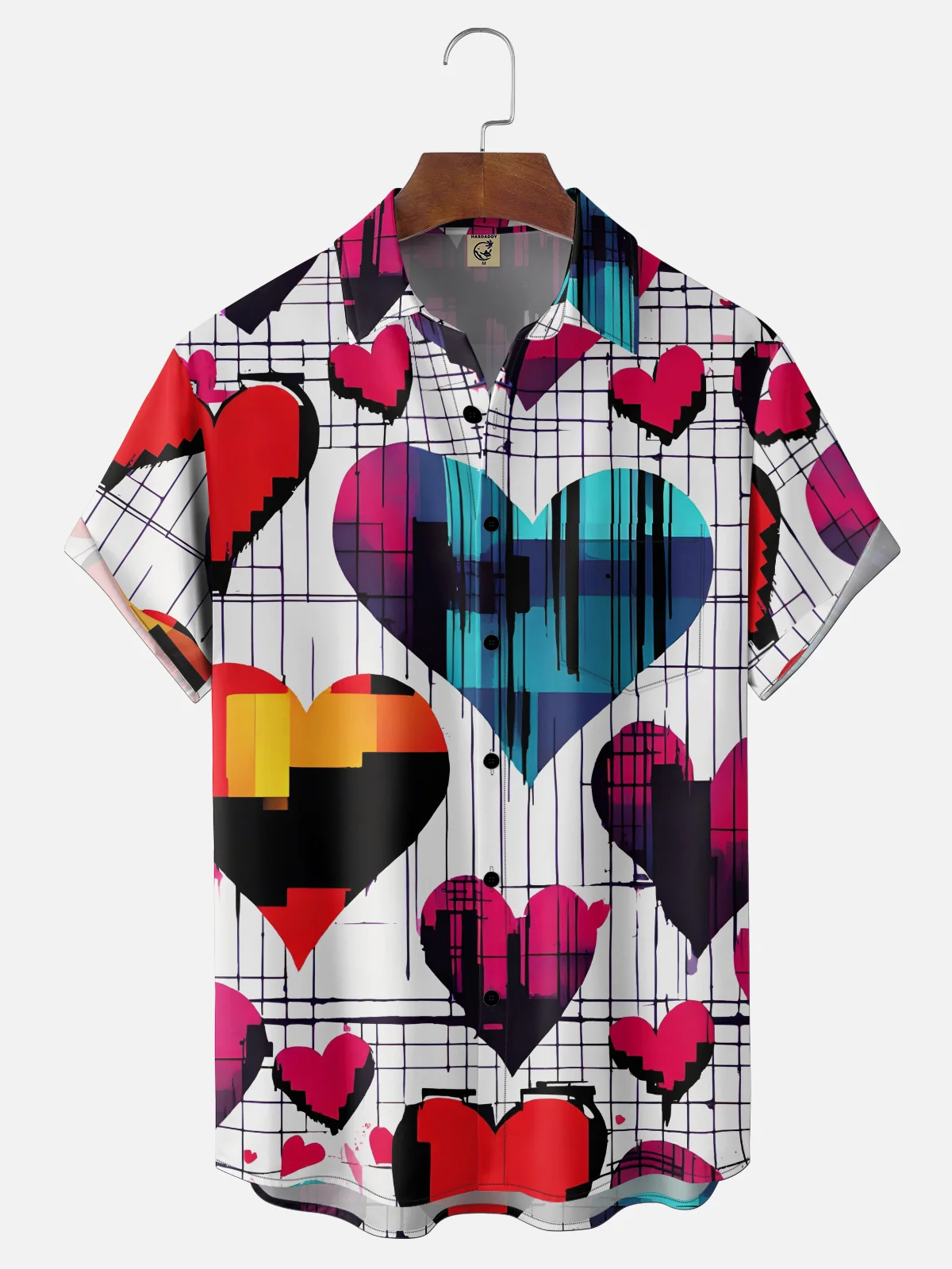 Moisture Wicking Valentine's Day Heart Chest Pocket Holiday Shirt