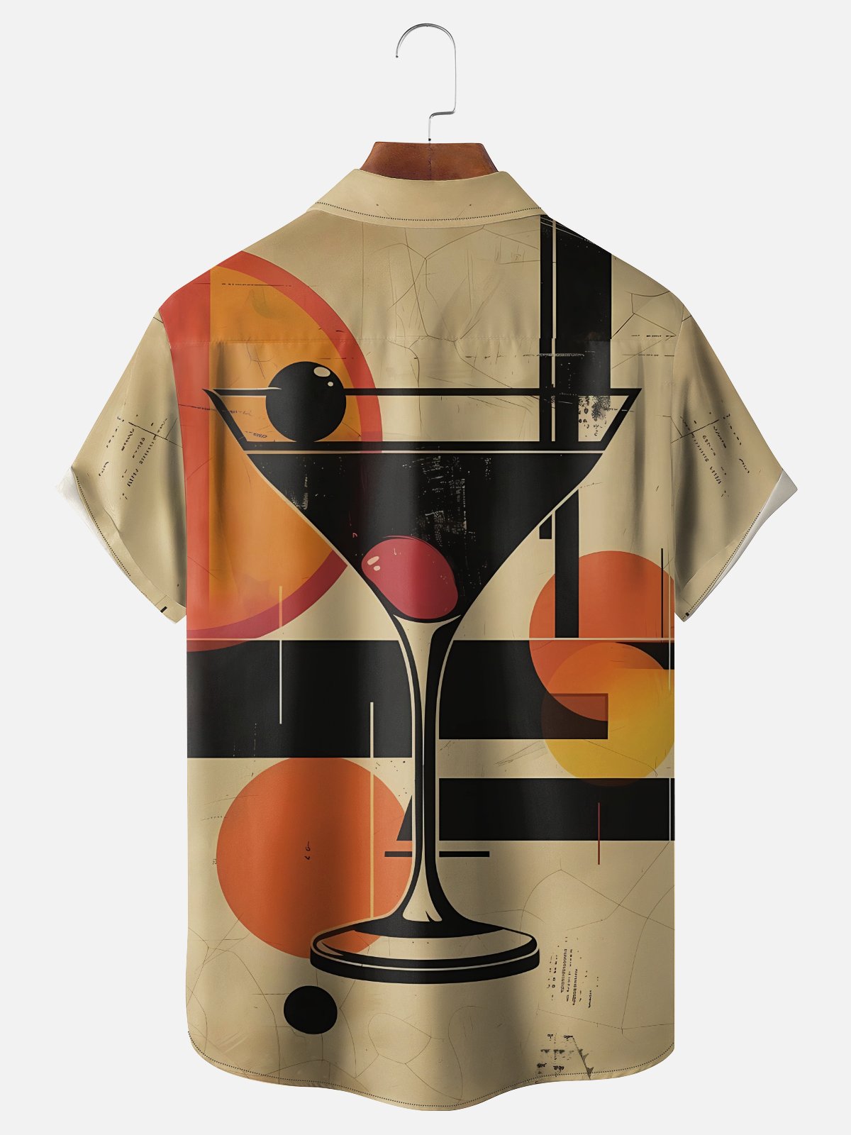Moisture Wicking Geometric Abstract Art Painting Cocktail Chest Pocket Holiday Shirt