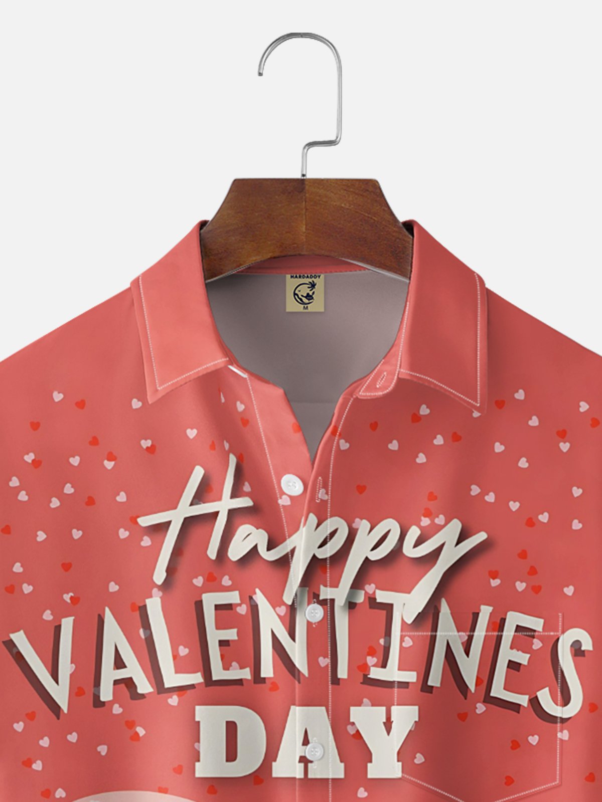 Moisture-wicking Valentine's Day Crocodile Heart Chest Pocket Casual Shirt