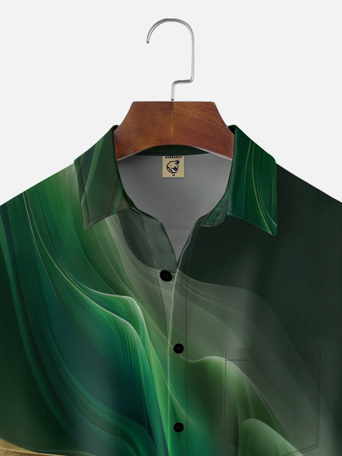 Moisture Wicking Gradient Geometric Abstract Painting Chest Pocket Holiday Shirt