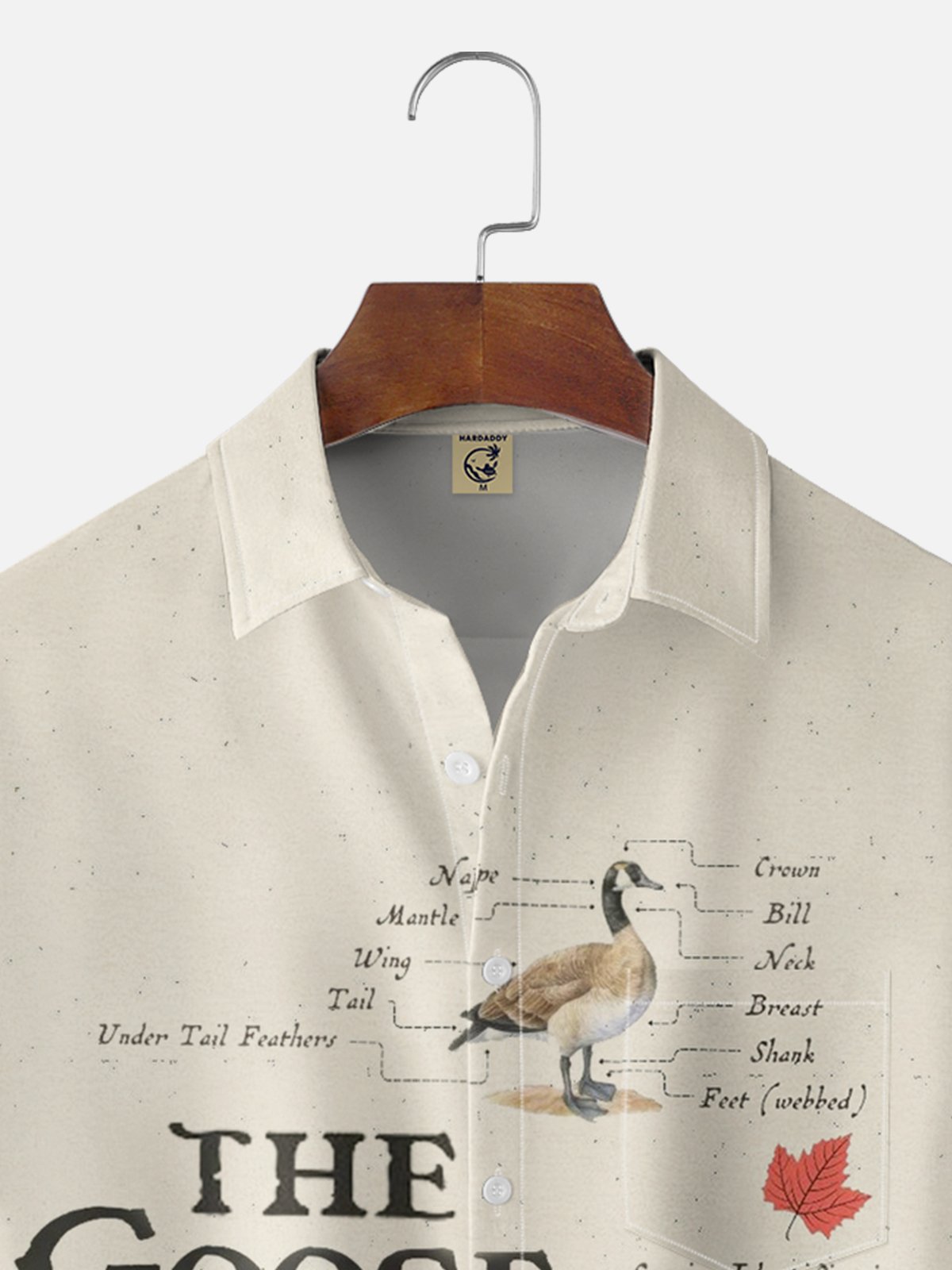 Moisture-wicking Canada Goose Maple Leaf Chest Pocket Casual Shirt