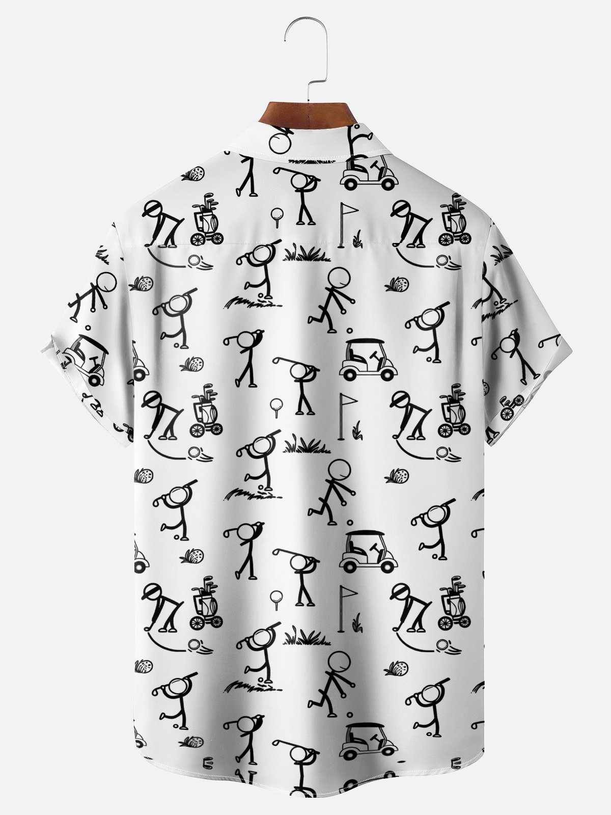 Moisture Wicking Geometric Line Abstract Painting Golf Chest Pocket ...