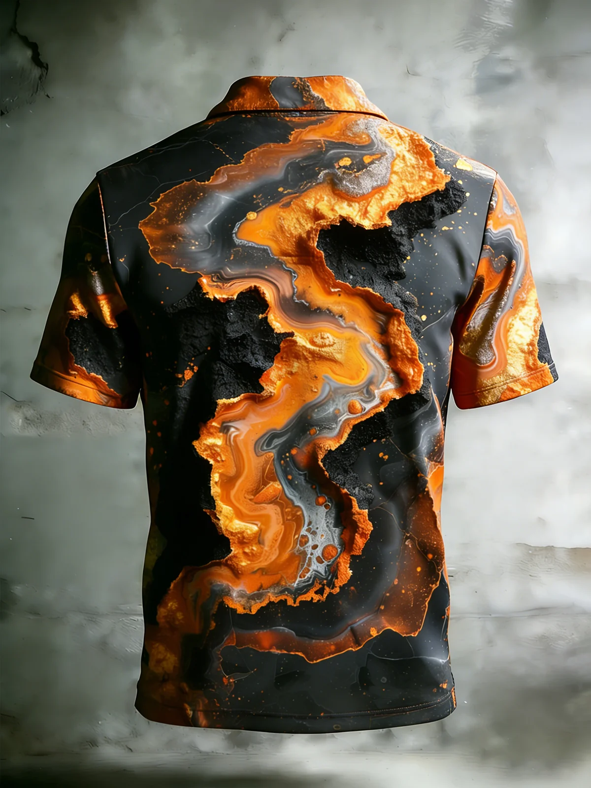 Moisture-Wicking 3D Abstract Gradient Karst-Pattern Short-Sleeve ...