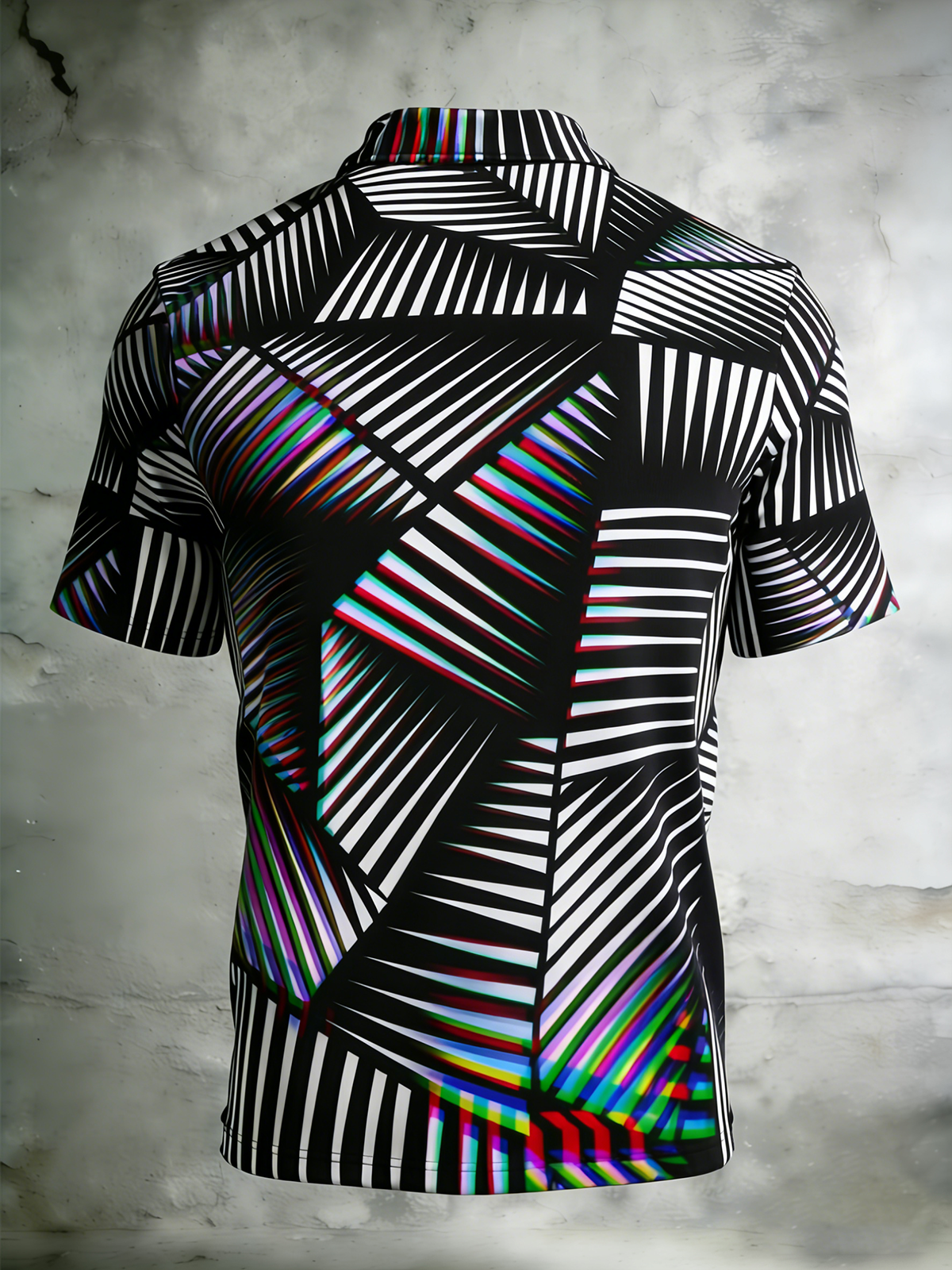 Moisture-Wicking 3D Abstract Gradient & Geometric Short-Sleeve Holiday ...