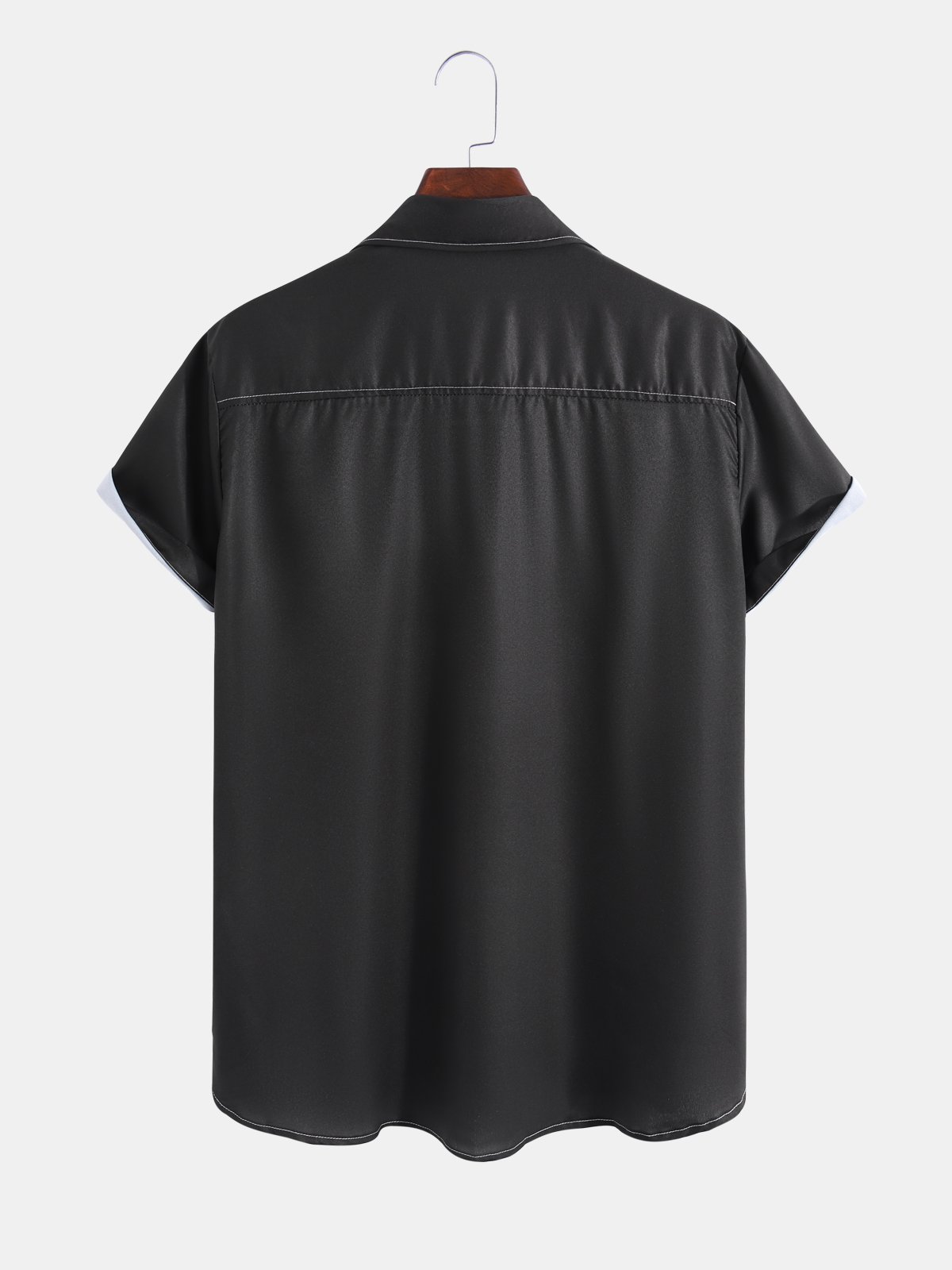 Mens Music Note Print Casual Breathable Loose Short Sleeve Bowling Shirts