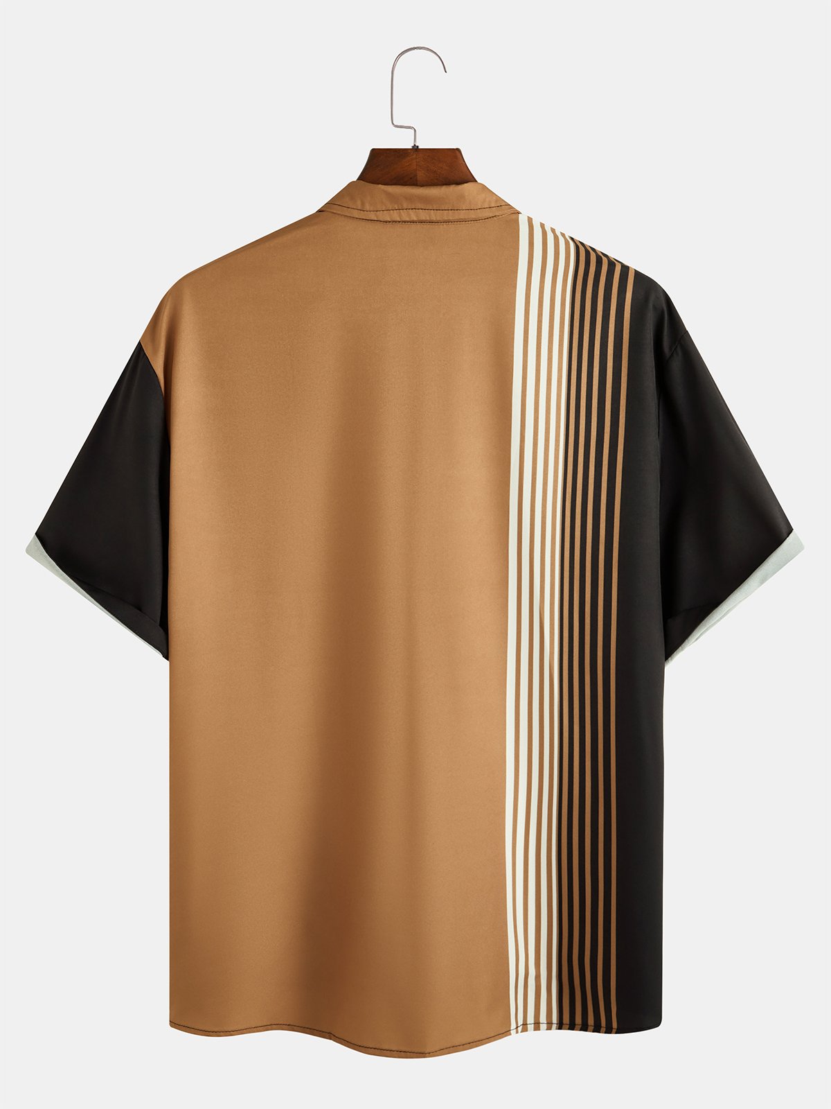 Retro Strips Graphics Short Sleeve Casual Men's Shirt