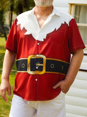 Big Size Christmas Short Sleeve Hawaiian Shirt