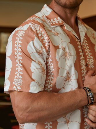 Hardaddy® Cotton Plants Chest Pocket Aloha Shirt