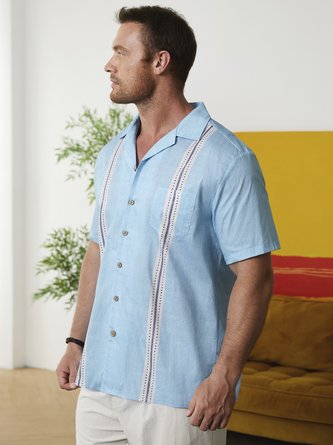 Hardaddy® Cotton Stripe Chest Pocket Bowling Shirt