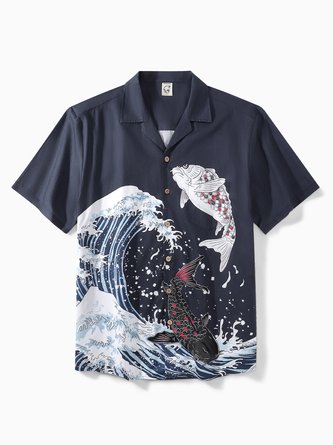 Hardaddy® Cotton Ukiyo-e Wave Aloha Shirt