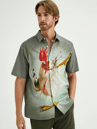 Hardaddy® Cotton Kungfu Rooster Hawaiian Shirt