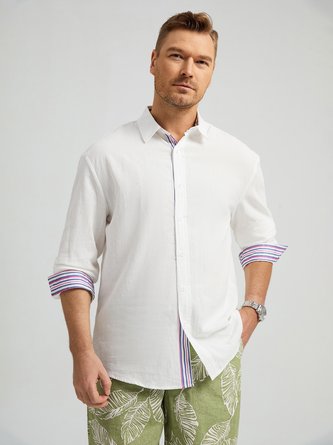 Patchwork Chest Pocket Long Sleeve Casual Shirt