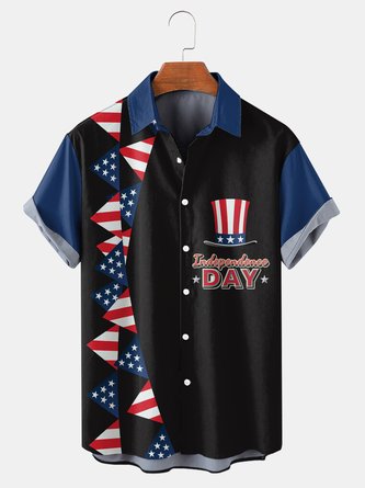 American Flag Graphic Men's Casual Short Sleeve Shirt