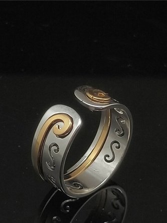 Men and women couples adjustable titanium steel colorfast ring