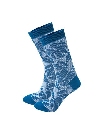 Retro Personality Blue Maple Leaf Cotton Socks