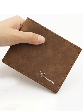 Men's Plain Alphabet Print Wallet