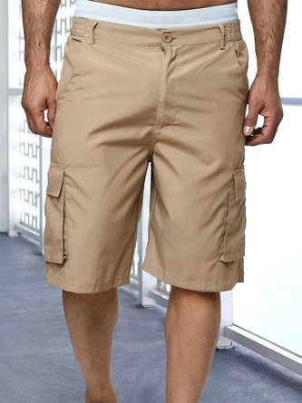 Casual Plain Summer Natural Household Loose Polyester fibre Cargo pants Shorts Casual Pants for Men