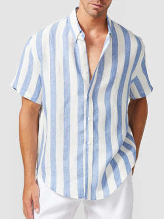Geometric Casual Summer Micro-Elasticity Household Regular Fit Short sleeve Regular Regular Size shirts for Men