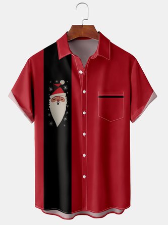 Casual Summer Christmas Polyester Lightweight Holiday Regular Fit Regular H-Line shirts for Men