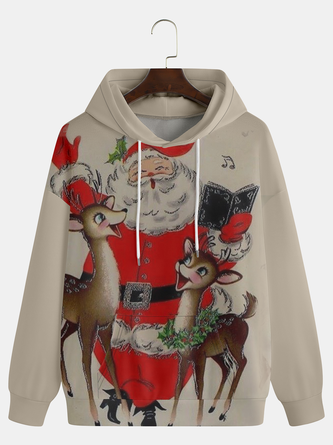 Men's Christmas Print Fashion Hooded Long Sleeve Sweatshirt