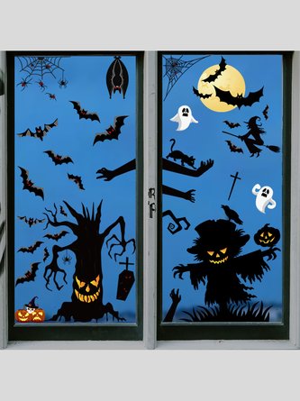 Halloween Decorative Funny Wall Stickers Tree Scarecrow Stickers