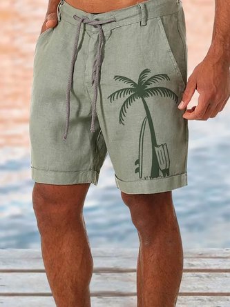 Cotton and Linen Hawaiian Vacation Shorts