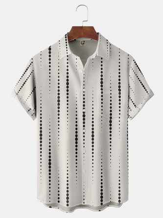 Polka Dots Chest Pocket Short Sleeve Shirt