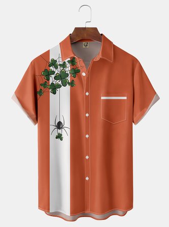 Clover Chest Pocket Short Sleeve Bowling Shirt