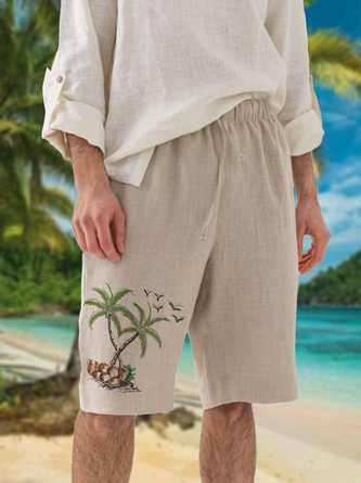 Coconut Tree Print Bermuda