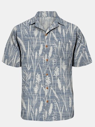 Plants Chest Pocket Short Sleeve Aloha Shirt