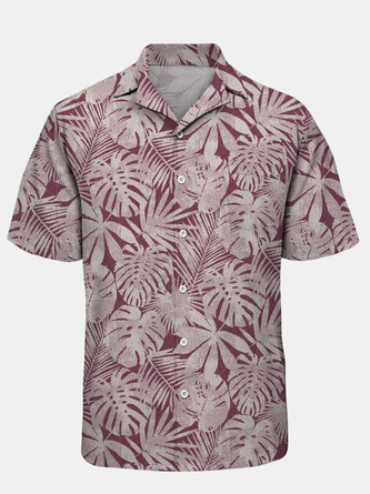 Hawaiian Floral Chest Pocket Short Sleeve Resort Shirt